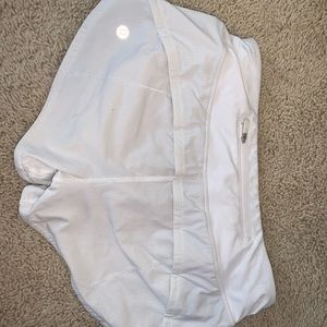 White Lululemon Speed Up Shorts